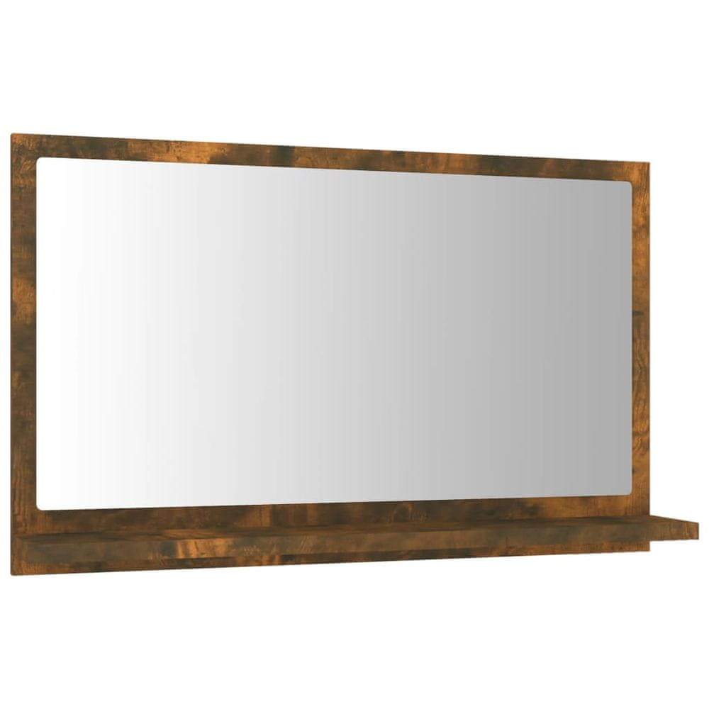 Vidaxl Kúpeľňové zrkadlo dymový dub 60x10,5x37 cm spracované drevo